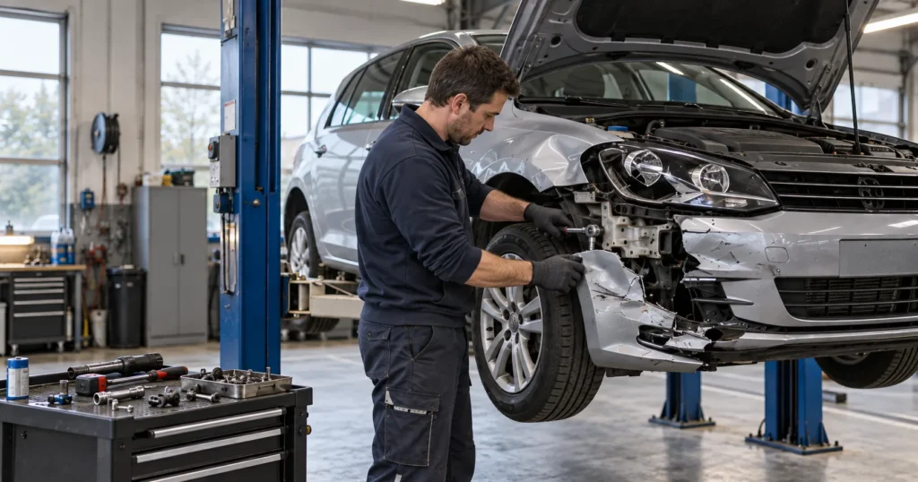 Werkstatt repariert Unfallwagen – die Reparaturdauer bestimmt den Nutzungsausfall